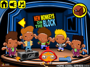 Игра Счастливая Обезьянка 880 (Monkey GO Happy Stage 880: New Monkeys On Block Theme) — играть онлайн бесплатно (изображение №2)