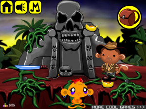 Игра Счастливая Обезьянка 882: Индиана Джонс и Храм Бананов (Monkey GO Happy Stage 882: Monkey indiana jones and the Temple of Bananas Theme) — играть онлайн бесплатно (изображение №2)