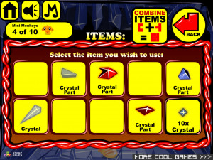 Игра Счастливая Обезьянка 904: Хрустальные Пещеры со Светящимися Кристаллами (Monkey GO Happy Stage 904: The Crystal Caverns glowing crystals theme) — играть онлайн бесплатно (изображение №4)