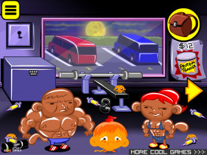 Игра Счастливая Обезьянка 910: Стероидные Бодибилдеры (Monkey GO Happy Stage 910: Steroid bodybuilders / Full Moon Theme) — играть онлайн бесплатно (изображение №2)