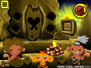 Игра Счастливая Обезьянка 914: Пещерный Человек (Monkey GO Happy Stage 914: Monkey Caveman boss theme) — играть онлайн бесплатно (изображение №2)