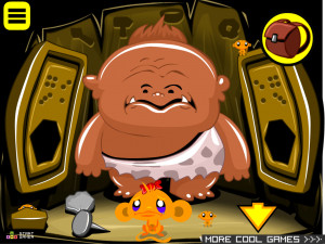 Игра Счастливая Обезьянка 914: Пещерный Человек (Monkey GO Happy Stage 914: Monkey Caveman boss theme) — играть онлайн бесплатно (изображение №3)