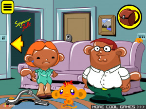 Игра Счастливая Обезьянка 916: Симпсоны и Гриффины (Monkey GO Happy Stage 916: Simpsons / Family Guys Crossover theme) — играть онлайн бесплатно (изображение №3)