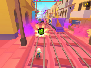 Игра Сабвей Серф: Мумбаи Холи (Subway Surfers World Tour: Mumbai Holi 2025) — играть онлайн бесплатно (изображение №4)