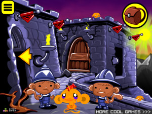 Игра Счастливая Обезьянка 930: Осада Средневекового Замка Обезьяны (Monkey GO Happy Stage 930: Monkey Medieval Castle Seige theme) — играть онлайн бесплатно (изображение №2)