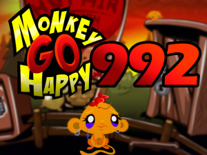 Игра Счастливая Обезьянка 992: Гонока Обезьян на Воздушных Шарах (Monkey GO Happy Stage 992: Monkey Race Hot AIr Balloon Theme) — играть онлайн бесплатно (изображение №1)