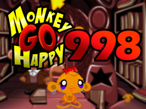 Игра Счастливая Обезьянка 998: Обезьянья Библиотека Утраченных Слов (Monkey GO Happy Stage 998: The Monkey Library of Lost Words Theme) — играть онлайн бесплатно (изображение №1)