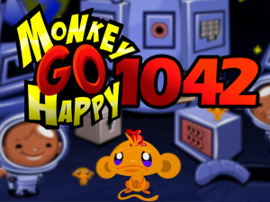Игра Счастливая Обезьянка 1042: Лунная Походка (Monkey GO Happy Stage 1042: Monkeys have a moonwalk on the Moon) — играть онлайн бесплатно (изображение №1)