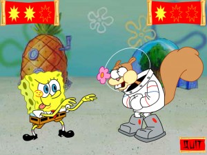 Игра Спанч Боб и Сэнди Практикует Каратэ (SpongeBob SquarePants Kah Rah Tay Contest) — играть онлайн бесплатно (изображение №2)