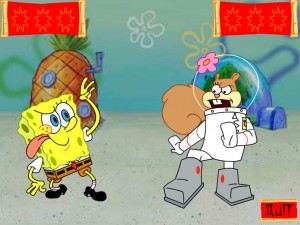 Игра Спанч Боб и Сэнди Практикует Каратэ (SpongeBob SquarePants Kah Rah Tay Contest) — играть онлайн бесплатно (изображение №3)