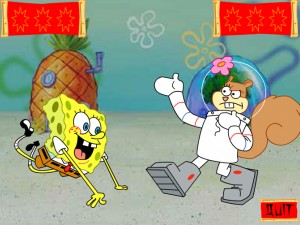 Игра Спанч Боб и Сэнди Практикует Каратэ (SpongeBob SquarePants Kah Rah Tay Contest) — играть онлайн бесплатно (изображение №5)